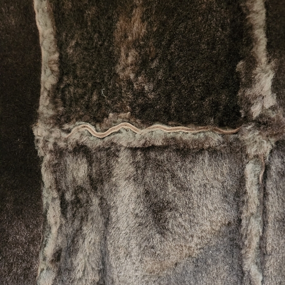 SAWYER OF NAPA VINTAGE BROWN LEATHER WOOL SHEARLING COAT JACKET SIZE 4 SIZE 6 - Picture 14 of 15